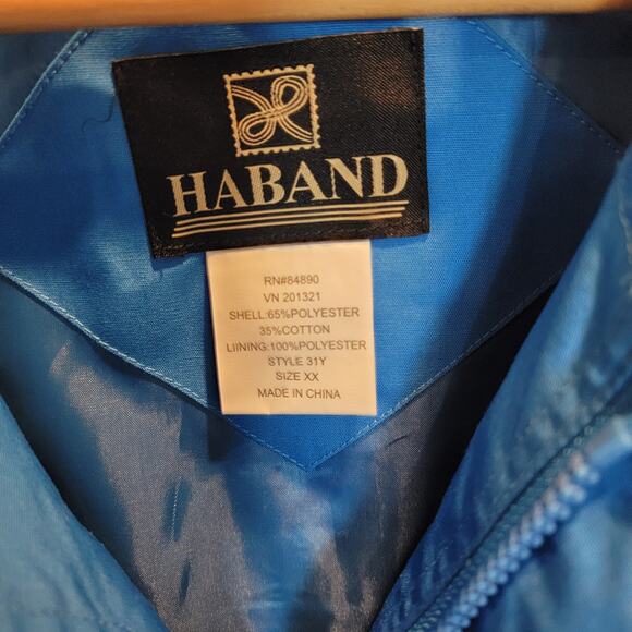 Haband Men’s Blue Jacket 2XL Lightweight Windbreaker Bomber Style - Picture 2 of 8